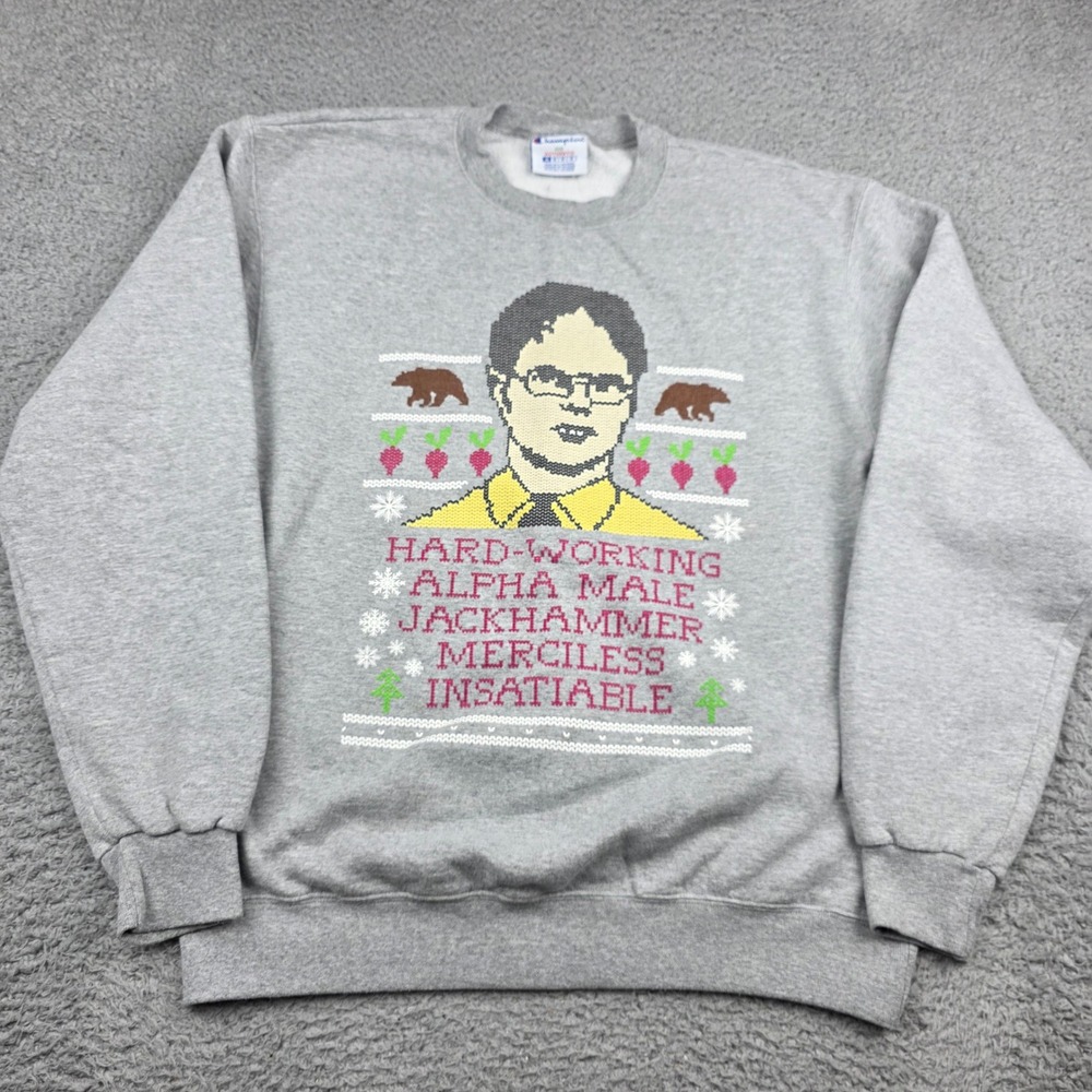 Champion The Office Dwight Schrute Sweatshirt Mens Medium Gray Barstool Sports - Picture 2 of 10